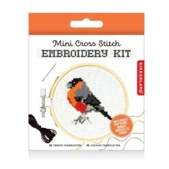 Mini Cross Stitch Embroidery Kit - Robin Red Bird
