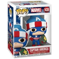Pop! Marvel: Holiday Captain America With Wreathed Shield -Spiderman Hanging Store Capn America with wreathed shield 80032 pic 2 87167.1729794780