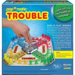 Classic Trouble Board Game In Retro Box -Spiderman Hanging Store Classic Trouble Box Back 70005.1600798618