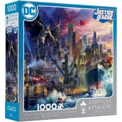 DC Comics X Thomas Kincade - Justice League Showdown At Gotham Pier 1000 Piece Puzzle