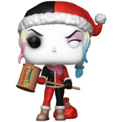 DC COMICS Pop! Heroes: Naughty Holiday Harley Quinn -Spiderman Hanging Store Harley Quinn with Naughty Mallet OOP 28654.1730911928