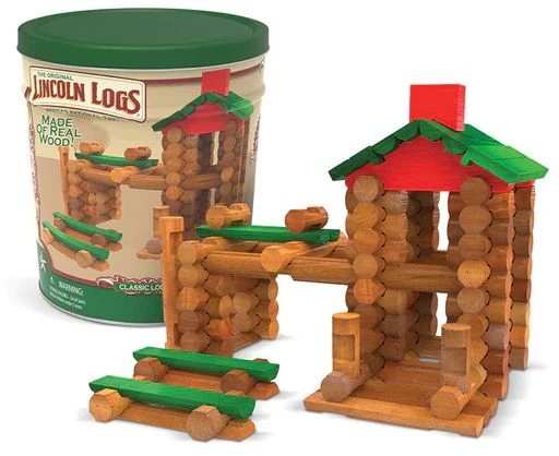 Lincoln Logs 107pc Classic Building Tin 3 Lincoln Logs 107pc Classic Building Tin