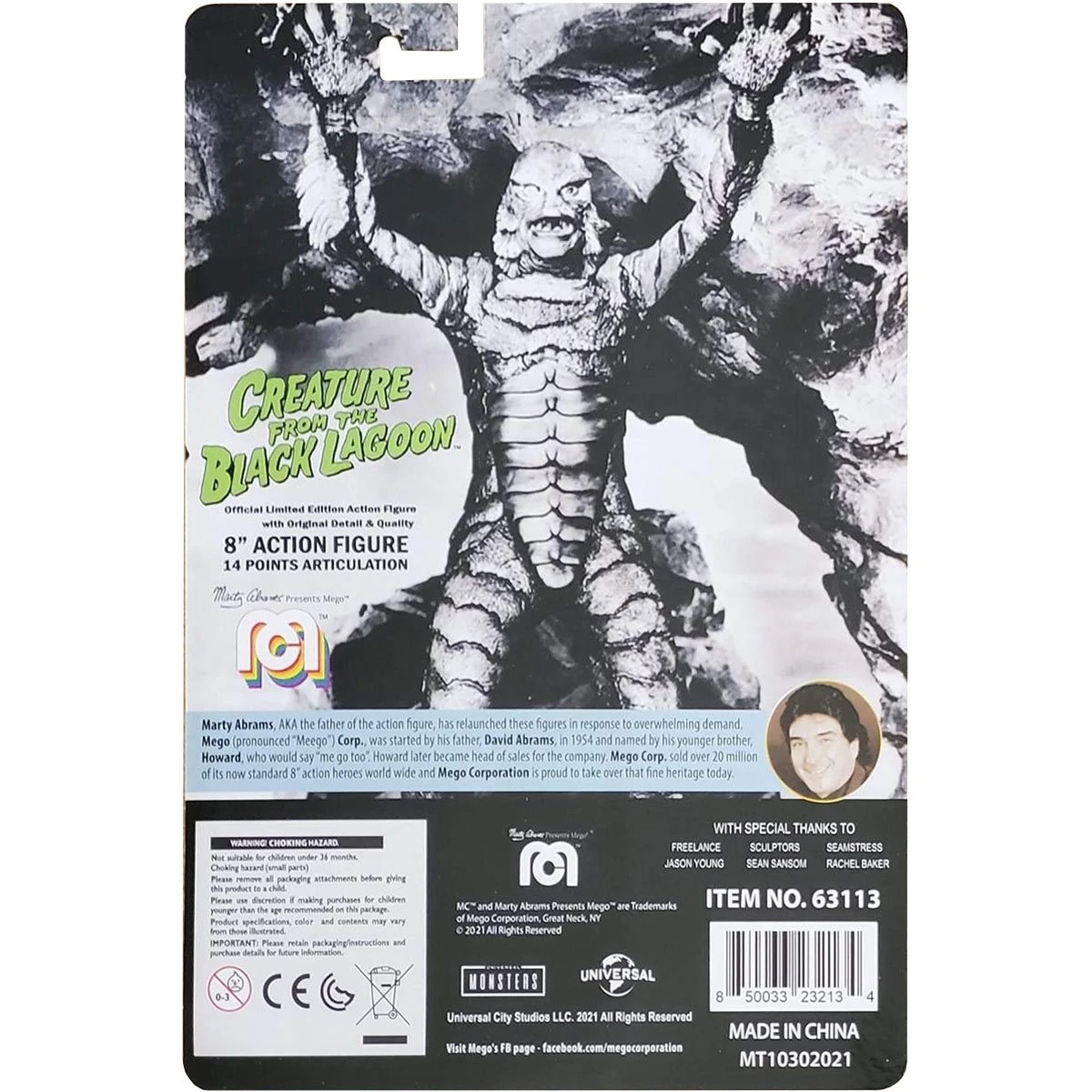 Creature From The Black Lagoon B&W 8" Clothed Action Figure By Mego - Image 2