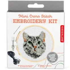Mini Cross Stitch Embroidery Kit - Cat