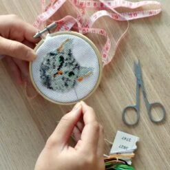 Mini Cross Stitch Embroidery Kit - Cat -Spiderman Hanging Store Mini Cross Stitch Kit Cat GG239 pic 3 20299.1686074084