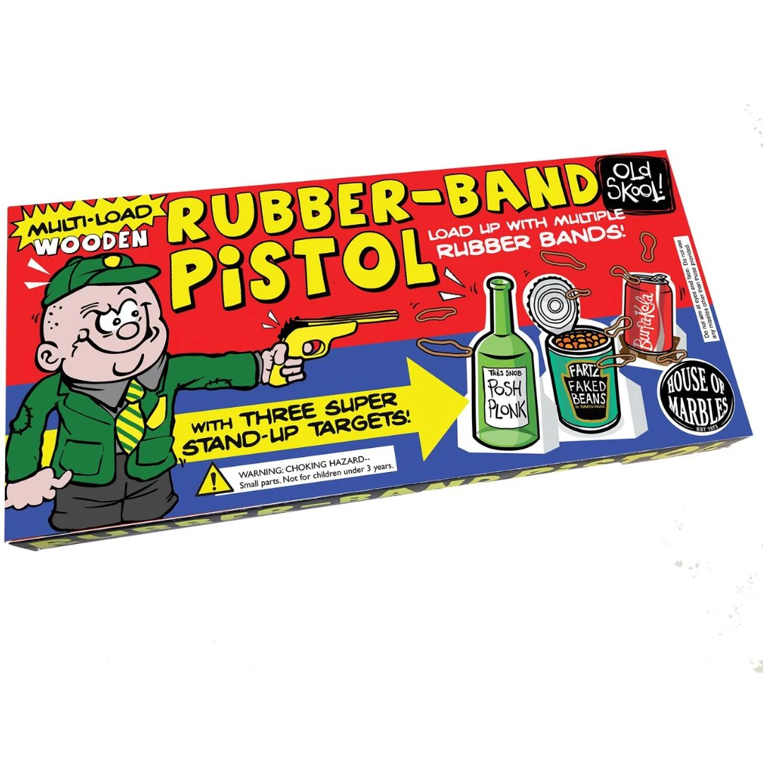 Wooden Rubber-Band Pistol 3 Wooden Rubber-Band Pistol