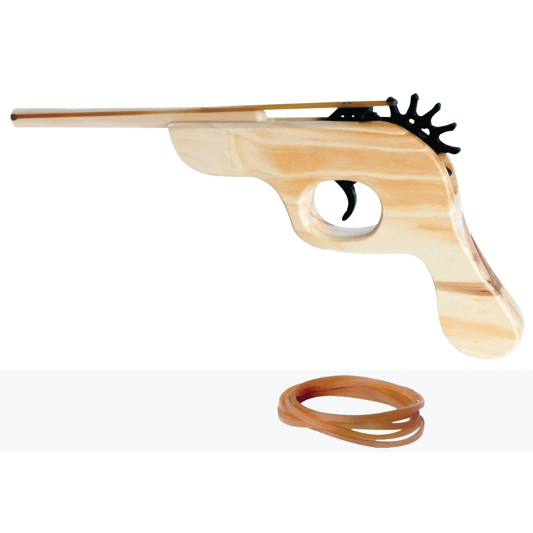 Wooden Rubber-Band Pistol 4 Wooden Rubber-Band Pistol - Image 2
