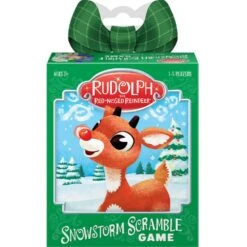 Rudolph Snowstorm Scramble Game Holiday Card Game