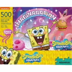 SpongeBob Imagination 500 Piece Puzzle By Aquarius -Spiderman Hanging Store SpongeBob Imagination 500pc Puzzle box 31042.1618342166