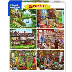 6 Puzzles 1 Box Steve Crisp Nostalgia Jigsaws By White Mountain