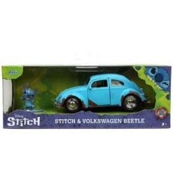 Lilo And Stitch: Diecast Volkswagen Beetle With Stitch Figure (1:32 Scale)