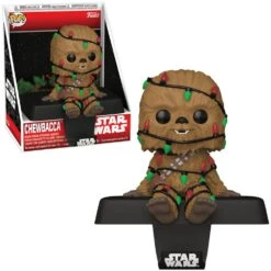 Pop! Holiday: Star Wars - Chewbacca Stocking Hanger -Spiderman Hanging Store Stocking Hanger Chewbacca with Christmas Lights Main 70687.1730912596